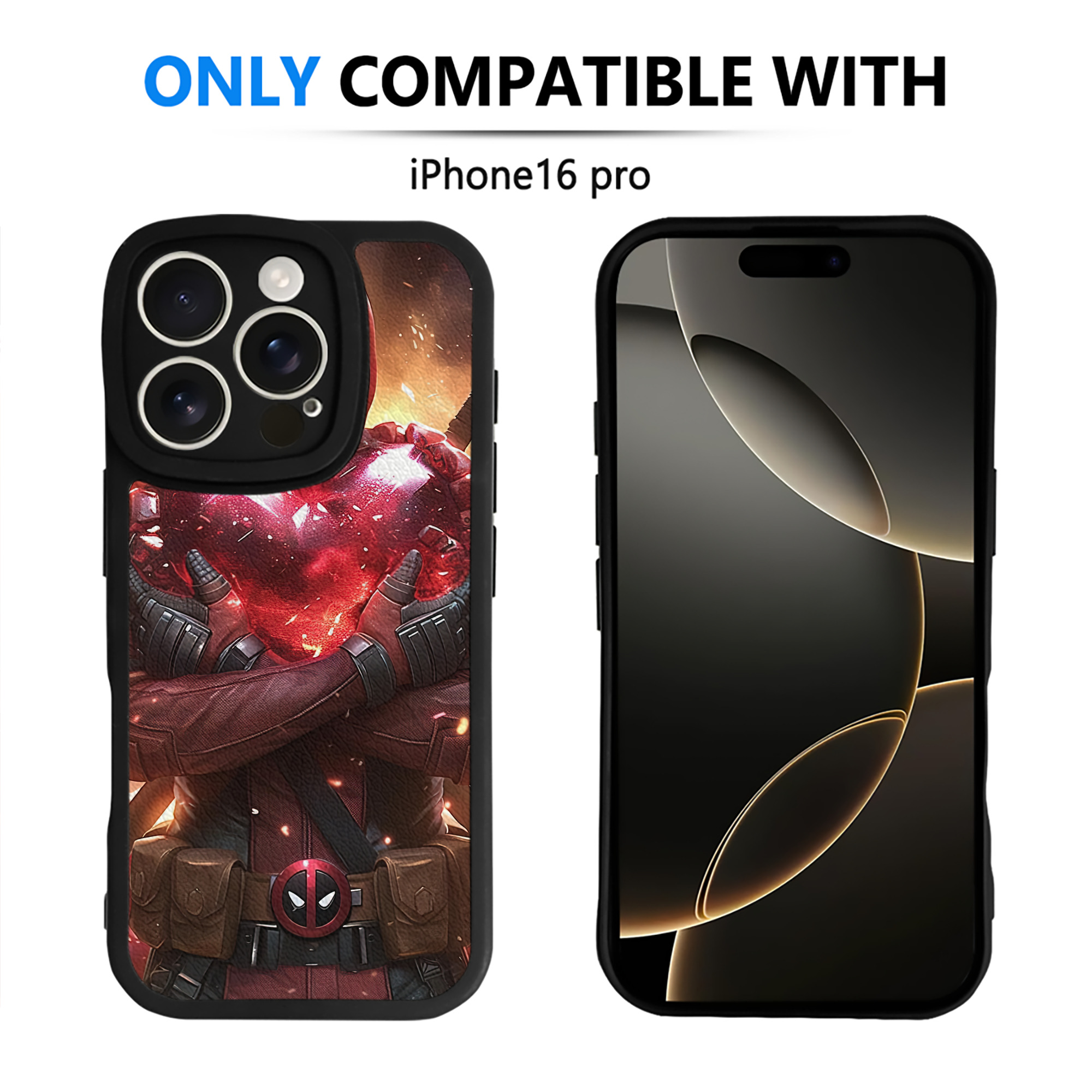 （画像用） Deadpool デッドプール 【iPhone 16シリーズ対応】シリコンスマホケース（レザー調） 材質：シリコン